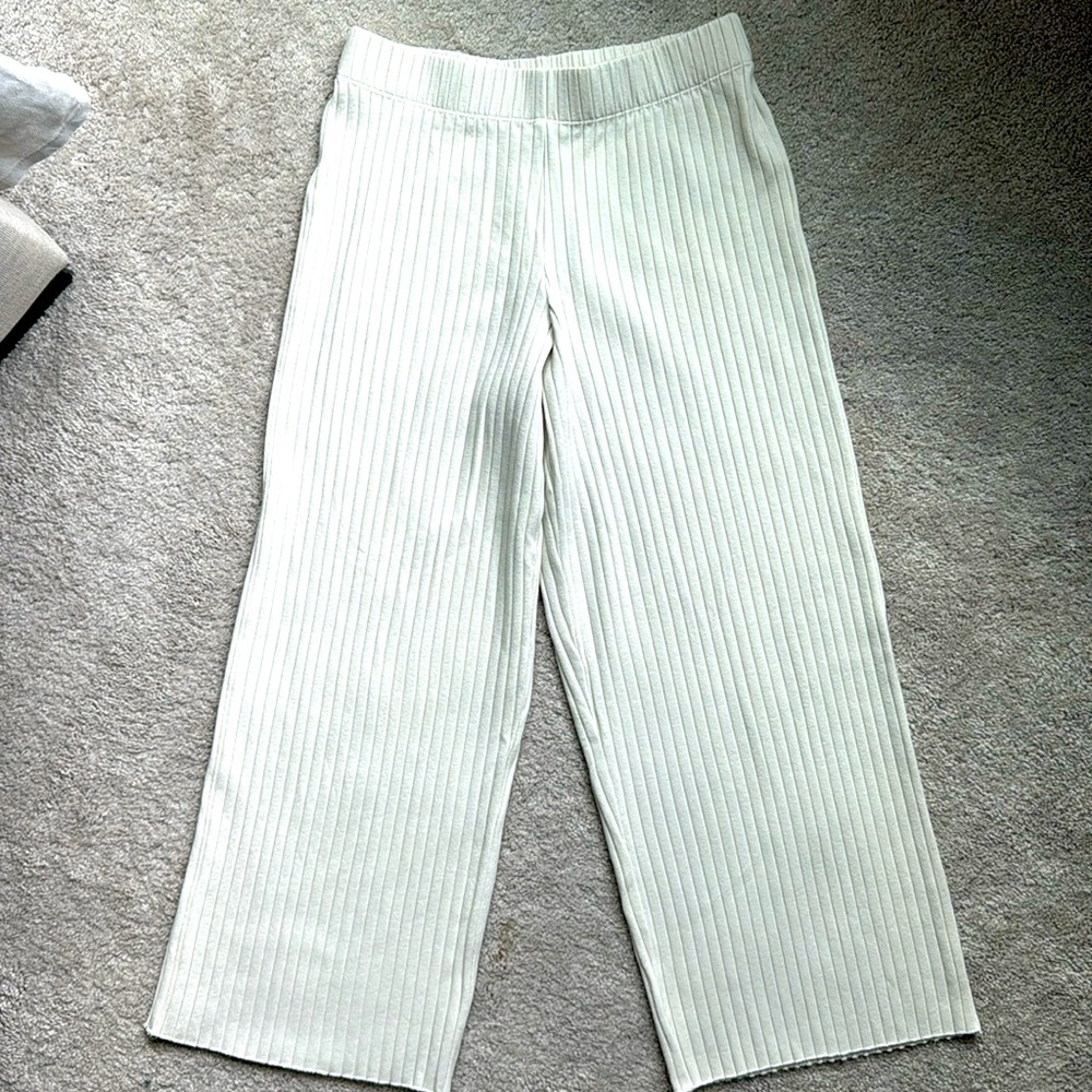 Vince Ribbed Wide Leg Crop Pants S